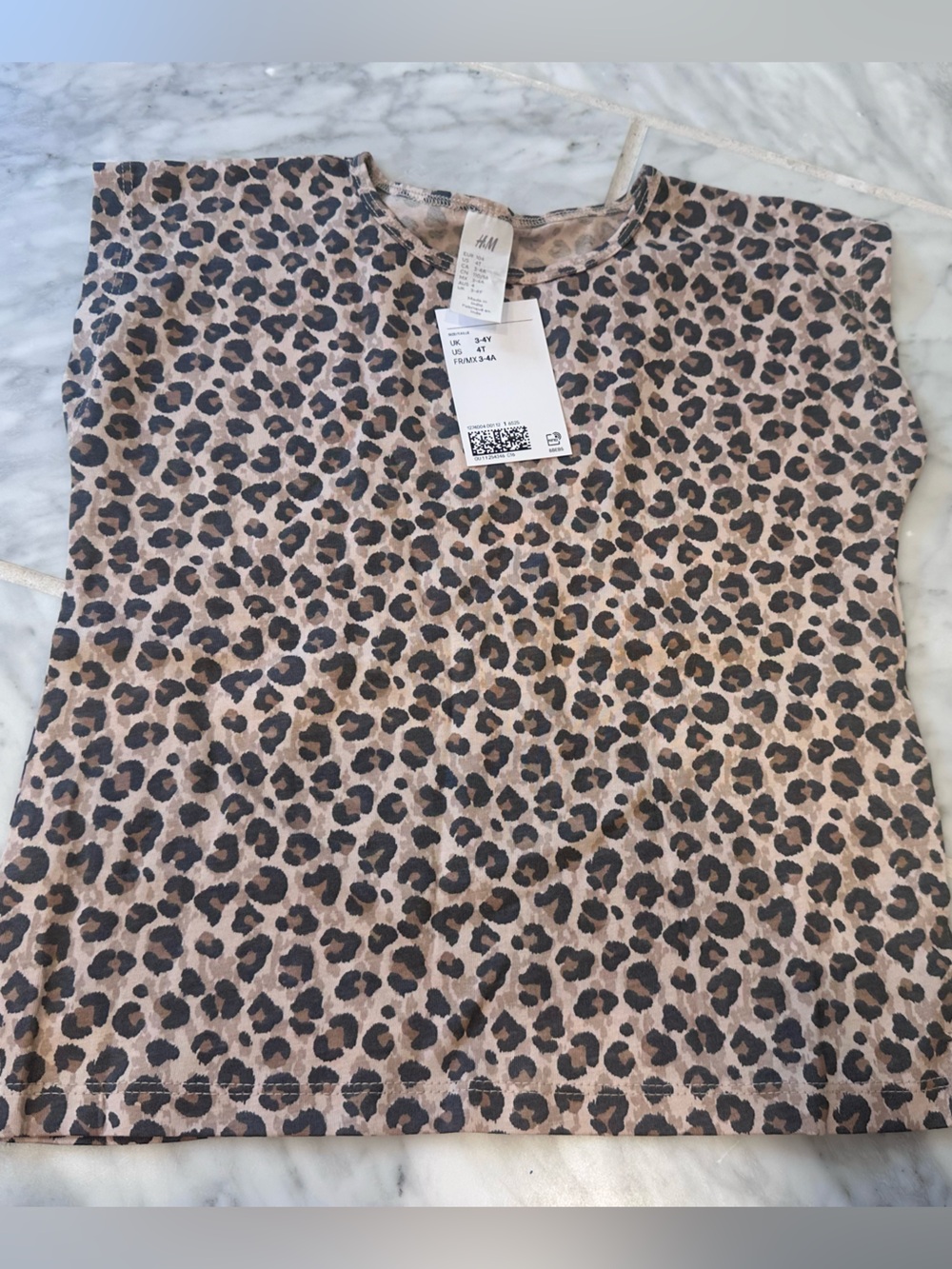H&M Girls Leopard Print Top - Beige & Black